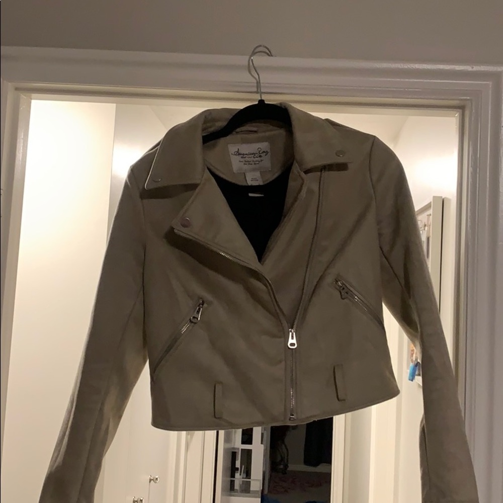 Tan leather jacket